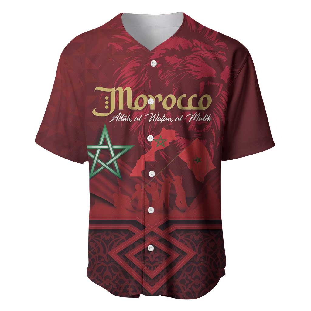 Happy Proclamation of Independence of Morocco Baseball Jersey Barbary Lion's Roar - Fight for Free and Peace LT03