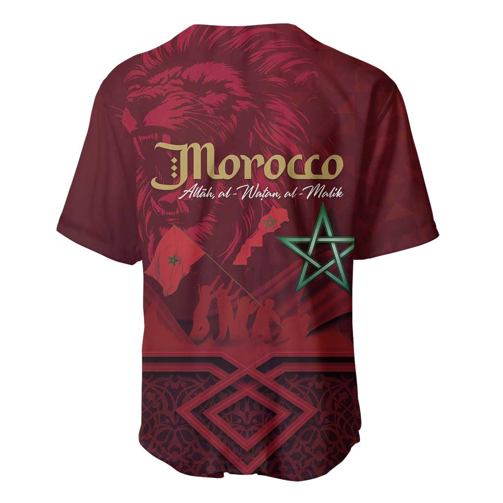 Happy Proclamation of Independence of Morocco Baseball Jersey Barbary Lion's Roar - Fight for Free and Peace LT03