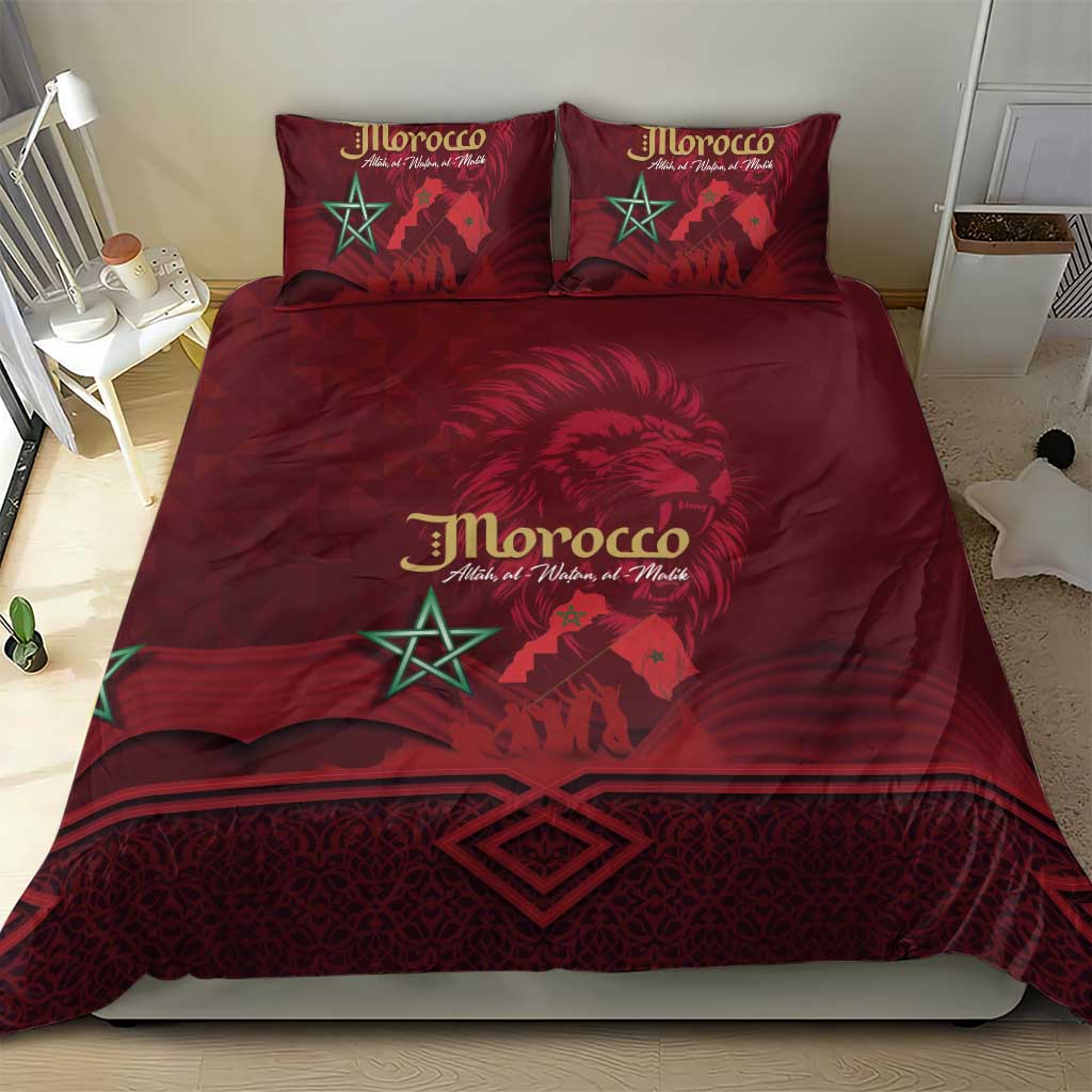 Happy Proclamation of Independence of Morocco Bedding Set Barbary Lion's Roar - Fight for Free and Peace LT03