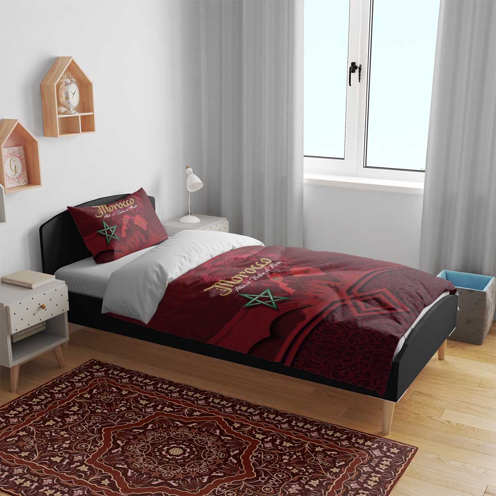 Happy Proclamation of Independence of Morocco Bedding Set Barbary Lion's Roar - Fight for Free and Peace LT03