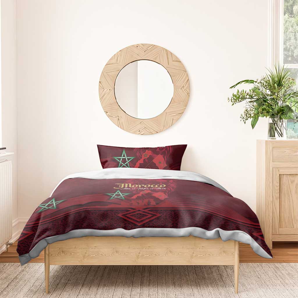 Happy Proclamation of Independence of Morocco Bedding Set Barbary Lion's Roar - Fight for Free and Peace LT03