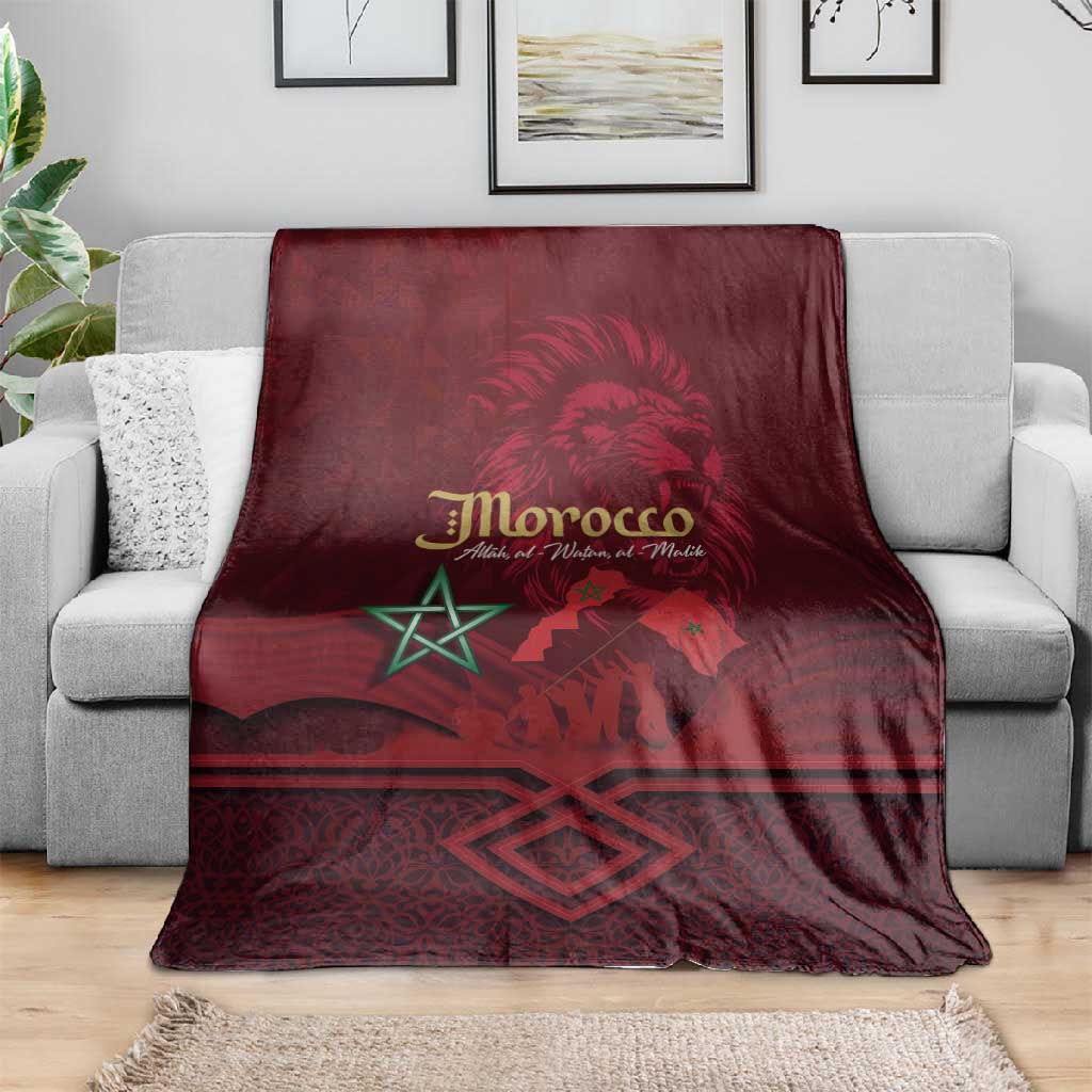 Happy Proclamation of Independence of Morocco Blanket Barbary Lion's Roar - Fight for Free and Peace LT03