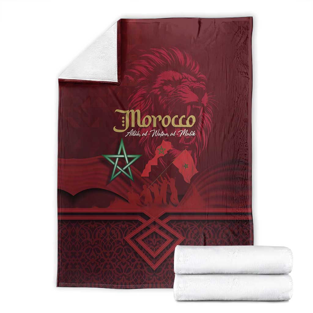 Happy Proclamation of Independence of Morocco Blanket Barbary Lion's Roar - Fight for Free and Peace LT03