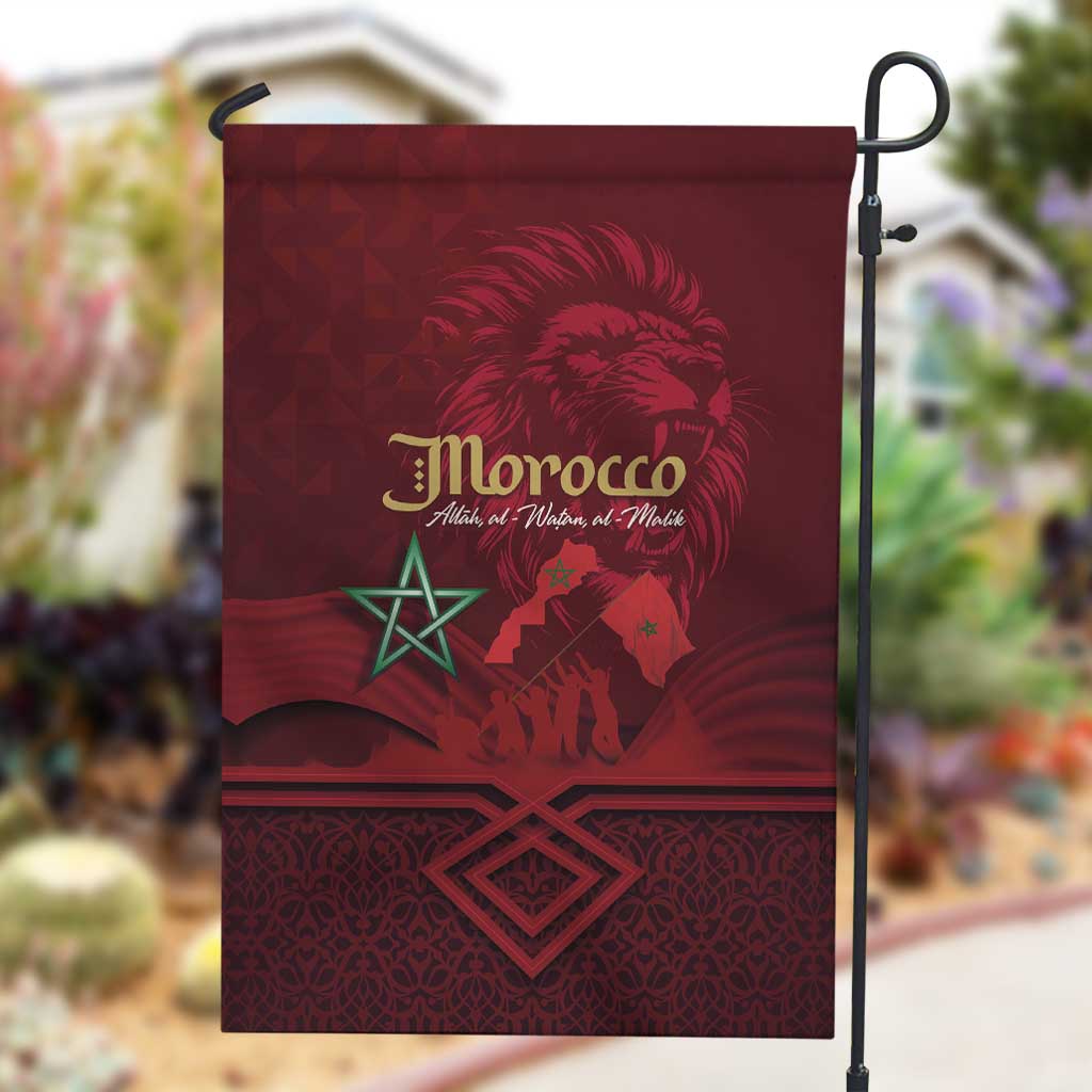 Happy Proclamation of Independence of Morocco Garden Flag Barbary Lion's Roar - Fight for Free and Peace LT03