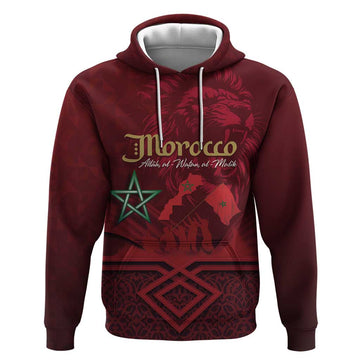Happy Morocco Proclamation Day Hoodie Barbary Lion's Roar - Fight for Peace and Freedom LT03