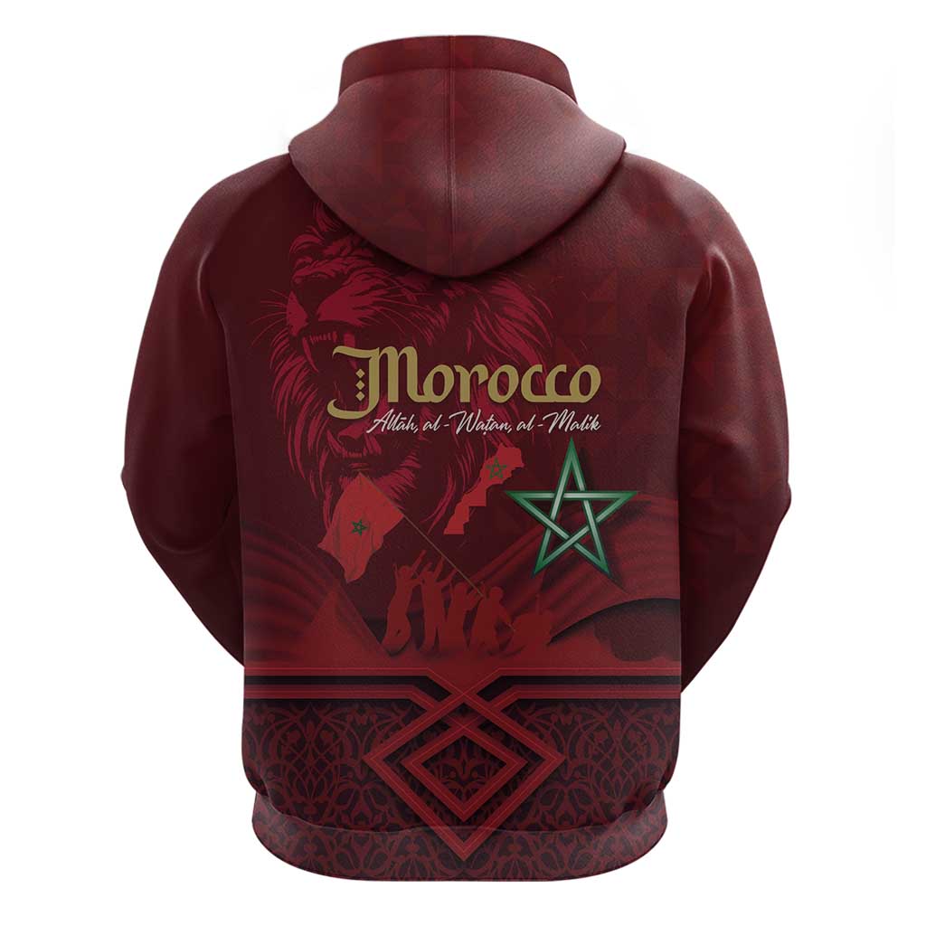Happy Morocco Proclamation Day Hoodie Barbary Lion's Roar - Fight for Peace and Freedom LT03
