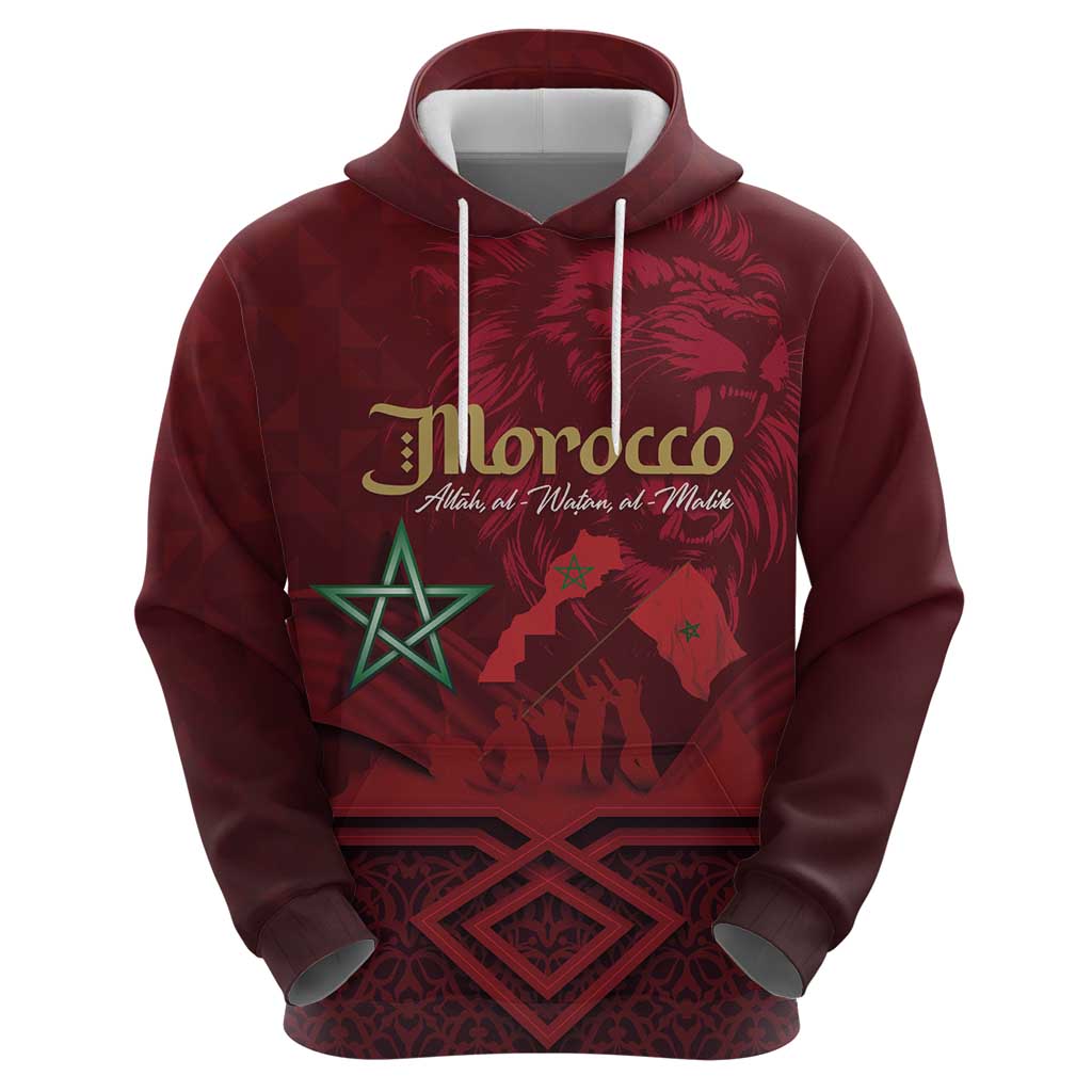 Happy Morocco Proclamation Day Hoodie Barbary Lion's Roar - Fight for Peace and Freedom LT03
