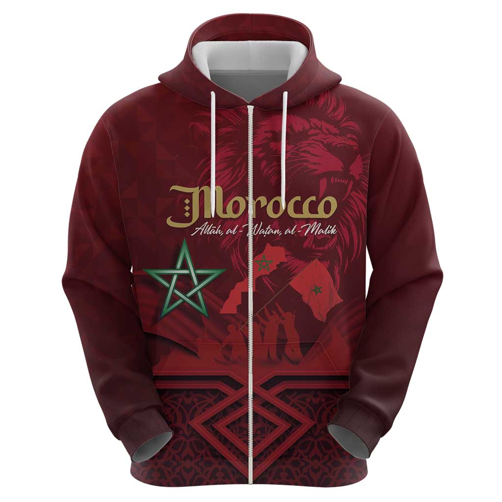 Happy Morocco Proclamation Day Hoodie Barbary Lion's Roar - Fight for Peace and Freedom LT03