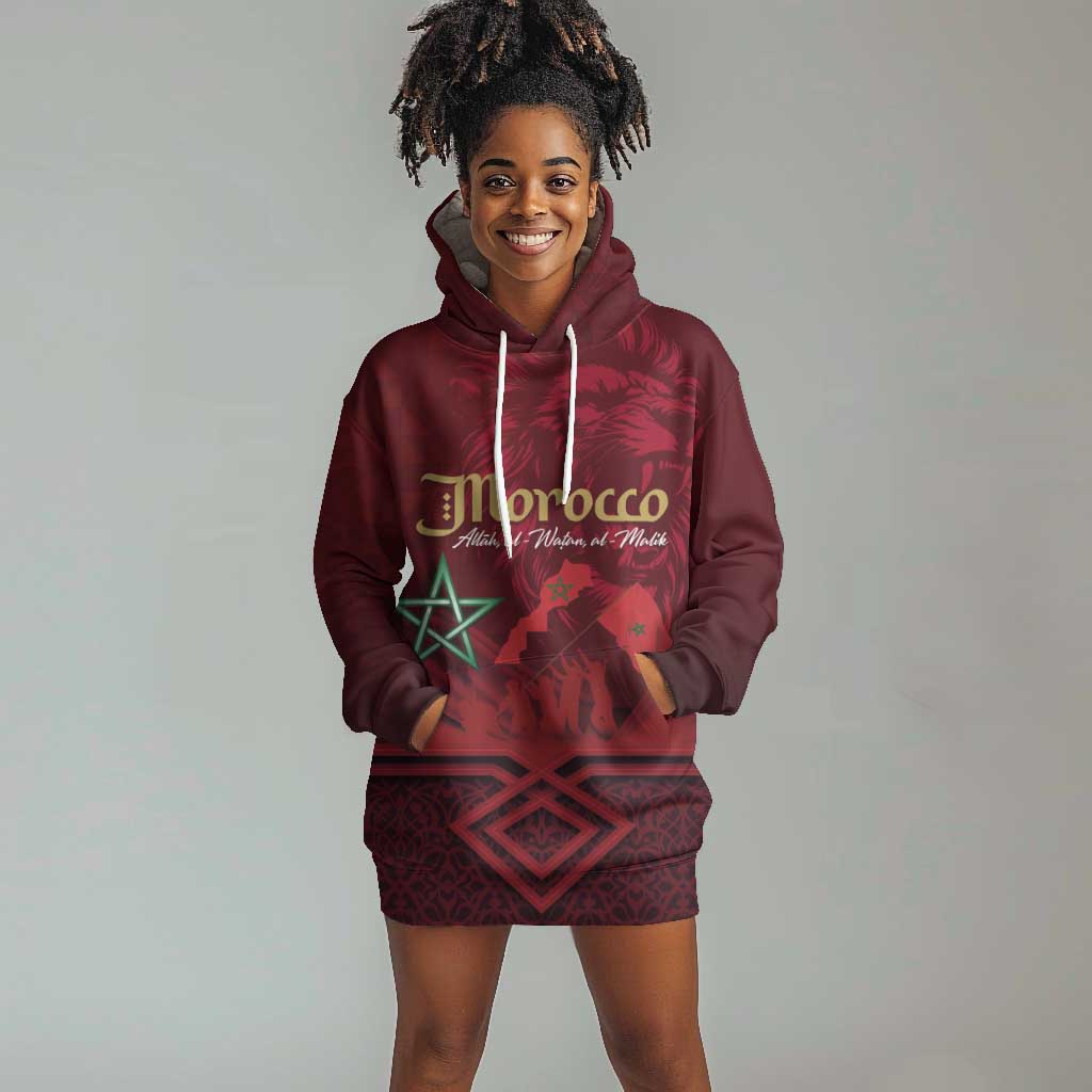 Happy Proclamation of Independence of Morocco Hoodie Dress Barbary Lion's Roar - Fight for Free and Peace LT03