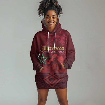 Happy Proclamation of Independence of Morocco Hoodie Dress Barbary Lion's Roar - Fight for Free and Peace LT03