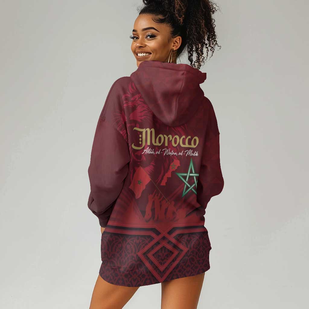 Happy Proclamation of Independence of Morocco Hoodie Dress Barbary Lion's Roar - Fight for Free and Peace LT03