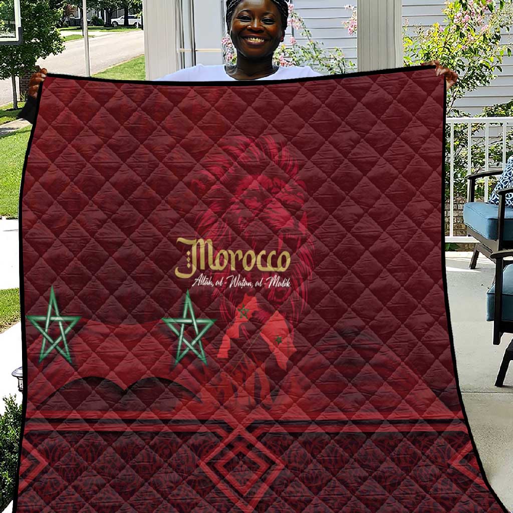 Happy Proclamation of Independence of Morocco Quilt Barbary Lion's Roar - Fight for Free and Peace LT03