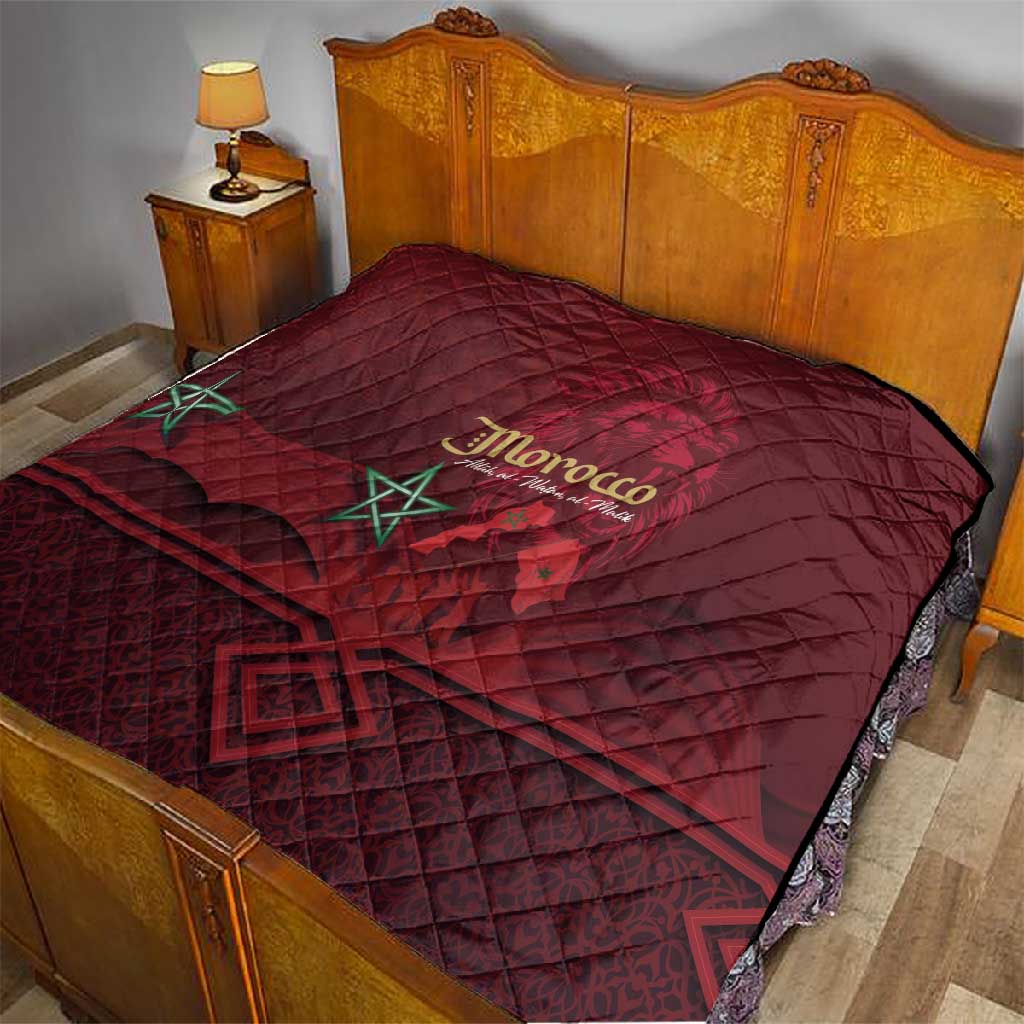 Happy Proclamation of Independence of Morocco Quilt Barbary Lion's Roar - Fight for Free and Peace LT03