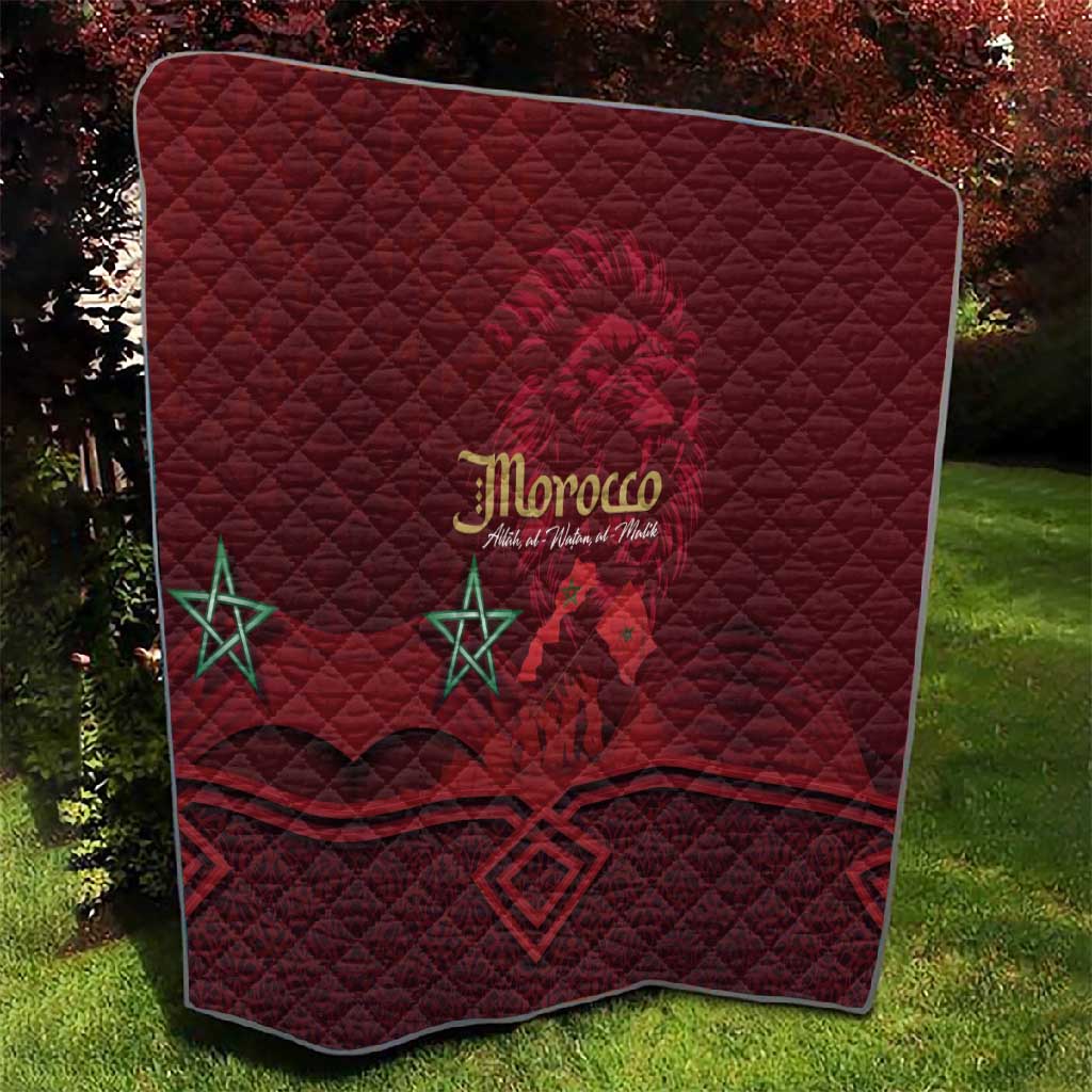 Happy Proclamation of Independence of Morocco Quilt Barbary Lion's Roar - Fight for Free and Peace LT03