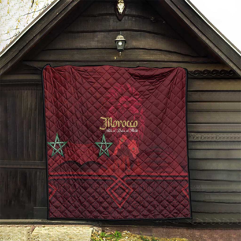 Happy Proclamation of Independence of Morocco Quilt Barbary Lion's Roar - Fight for Free and Peace LT03