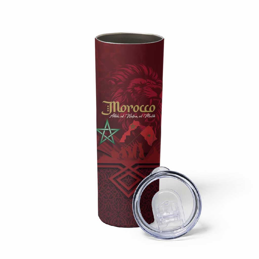 Happy Proclamation of Independence of Morocco Skinny Tumbler Barbary Lion's Roar - Fight for Free and Peace LT03