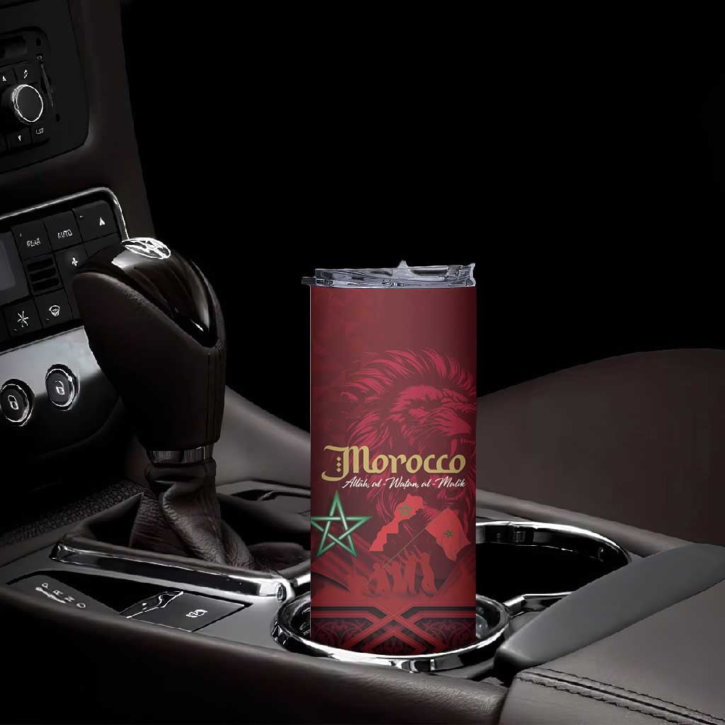 Happy Proclamation of Independence of Morocco Skinny Tumbler Barbary Lion's Roar - Fight for Free and Peace LT03