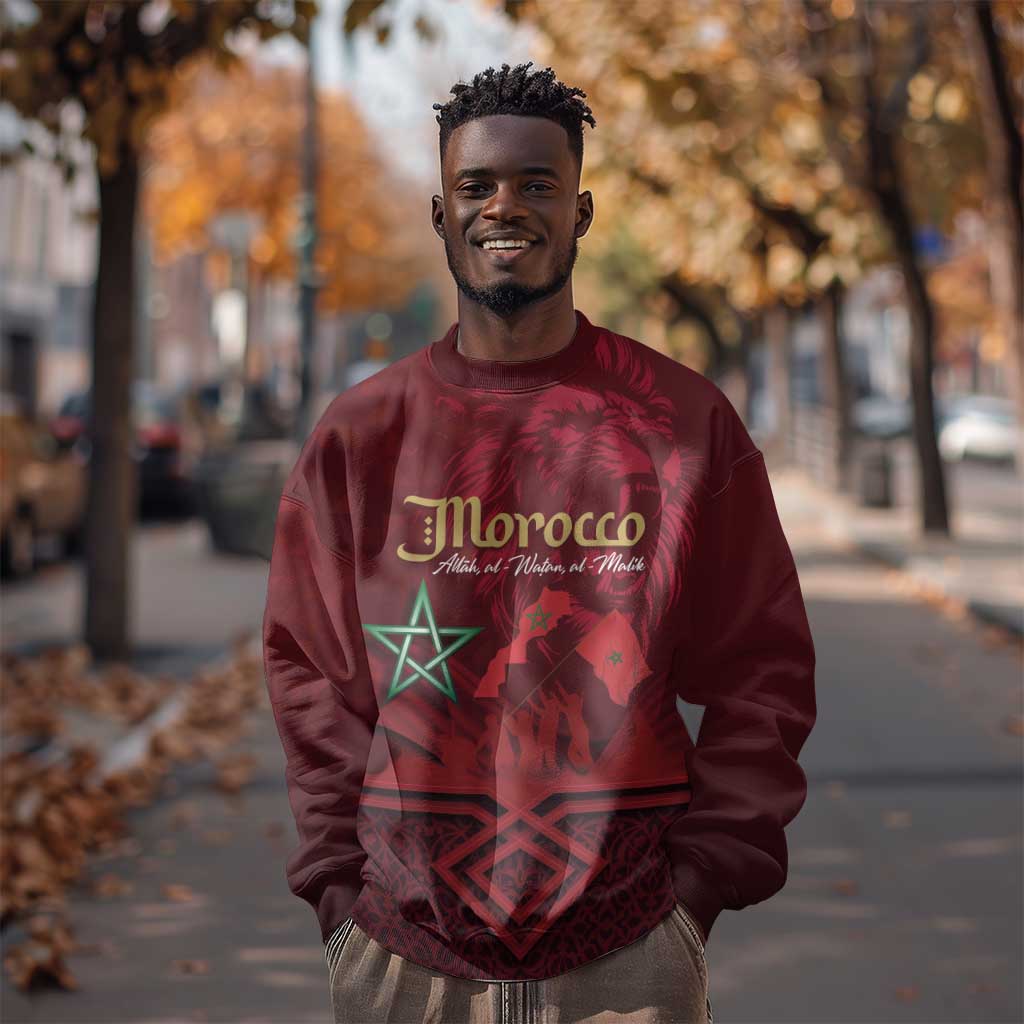 Happy Proclamation of Independence of Morocco Sweatshirt Barbary Lion's Roar - Fight for Free and Peace LT03