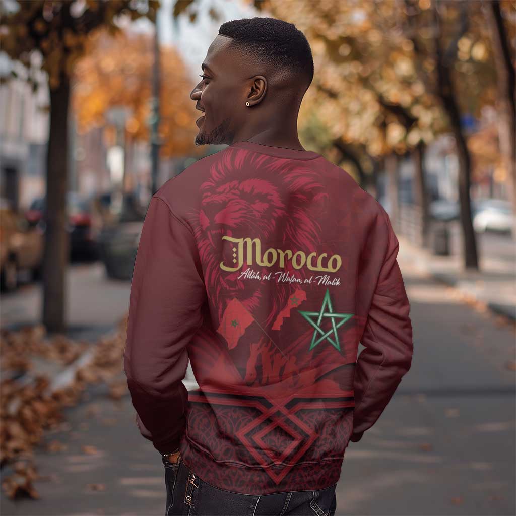 Happy Proclamation of Independence of Morocco Sweatshirt Barbary Lion's Roar - Fight for Free and Peace LT03