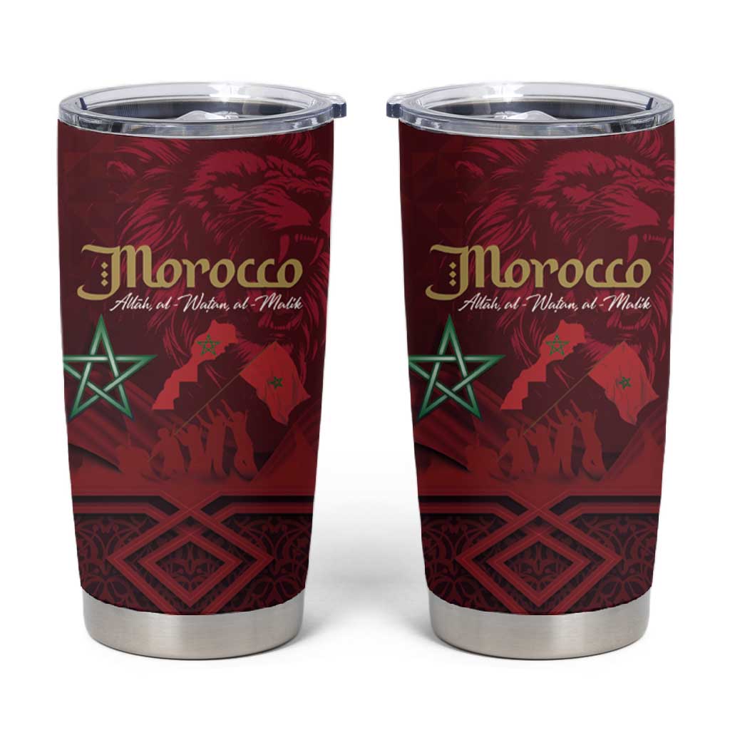 Happy Proclamation of Independence of Morocco Tumbler Cup Barbary Lion's Roar - Fight for Free and Peace LT03