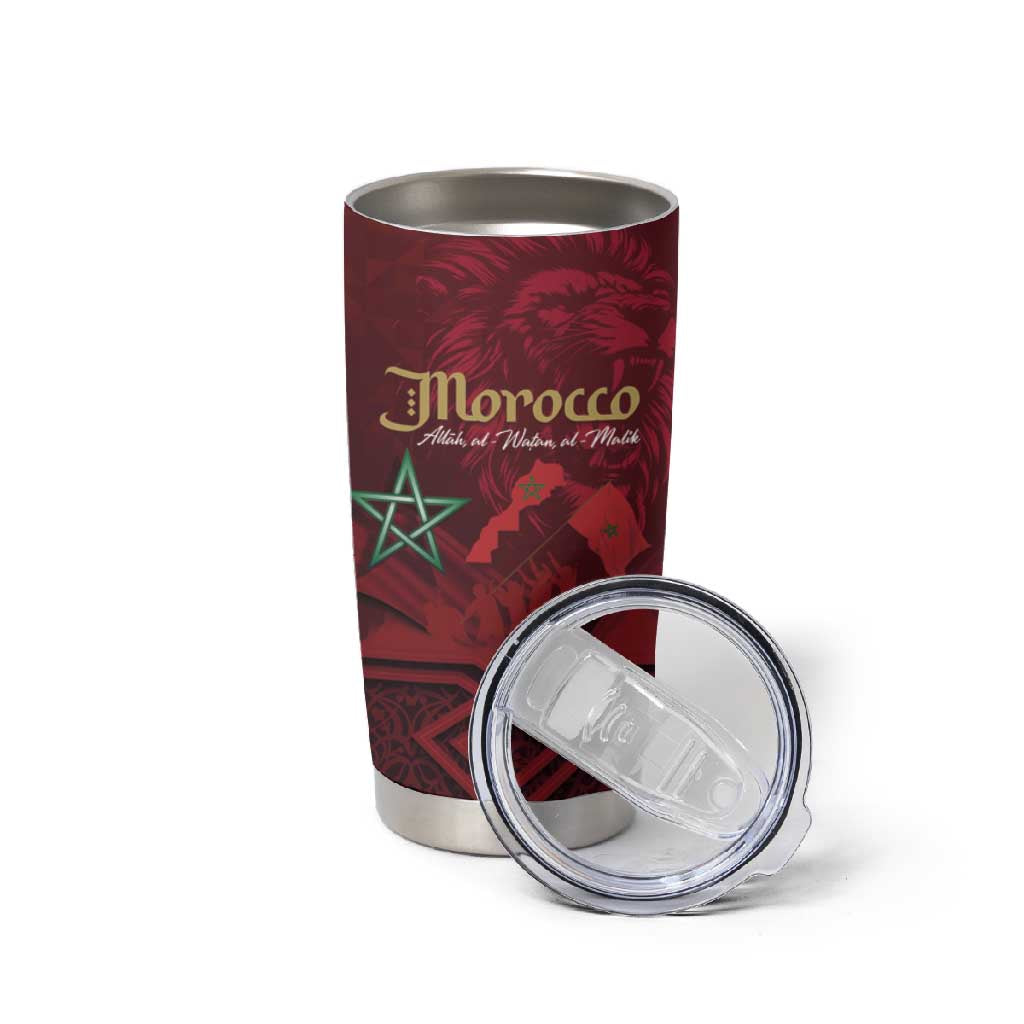 Happy Proclamation of Independence of Morocco Tumbler Cup Barbary Lion's Roar - Fight for Free and Peace LT03