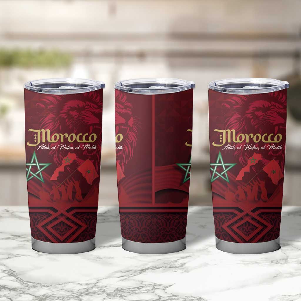 Happy Proclamation of Independence of Morocco Tumbler Cup Barbary Lion's Roar - Fight for Free and Peace LT03