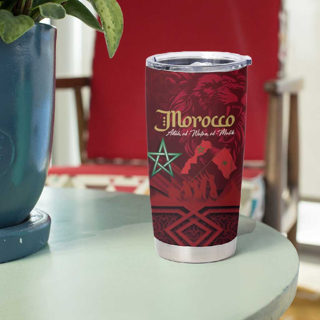 Happy Proclamation of Independence of Morocco Tumbler Cup Barbary Lion's Roar - Fight for Free and Peace LT03