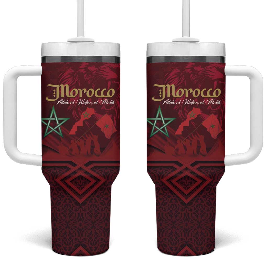 Happy Proclamation of Independence of Morocco Tumbler With Handle Barbary Lion's Roar - Fight for Free and Peace LT03