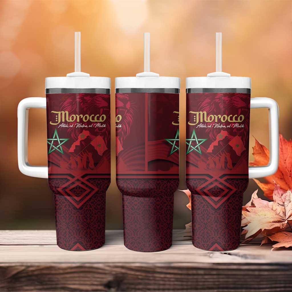 Happy Proclamation of Independence of Morocco Tumbler With Handle Barbary Lion's Roar - Fight for Free and Peace LT03