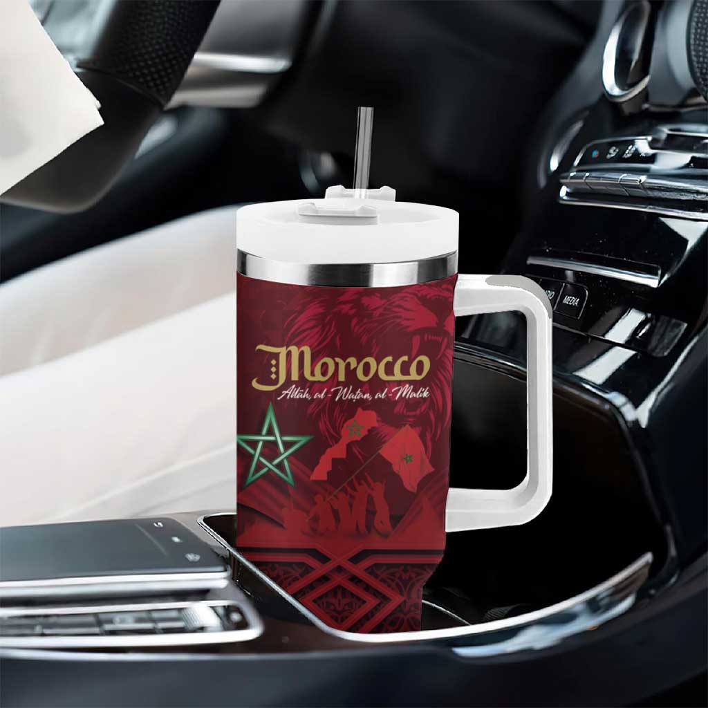 Happy Proclamation of Independence of Morocco Tumbler With Handle Barbary Lion's Roar - Fight for Free and Peace LT03