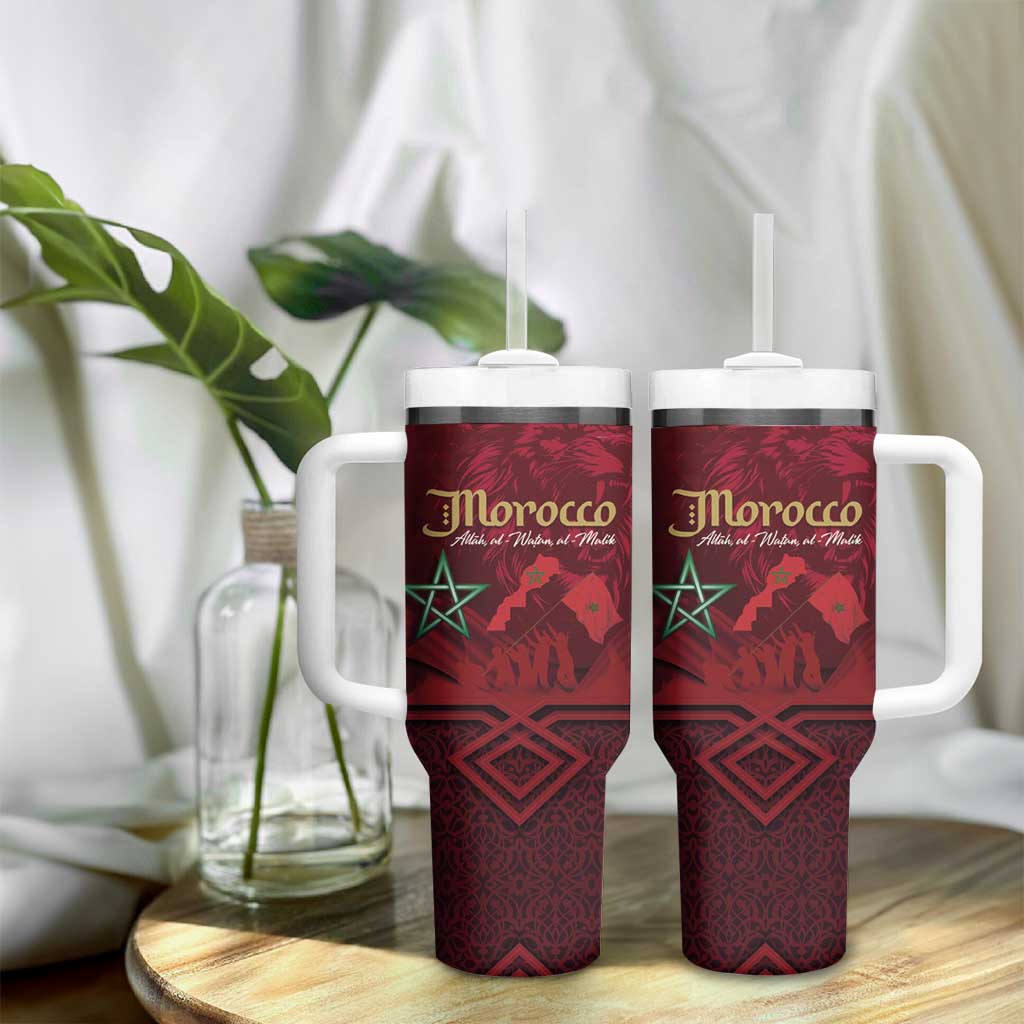 Happy Proclamation of Independence of Morocco Tumbler With Handle Barbary Lion's Roar - Fight for Free and Peace LT03