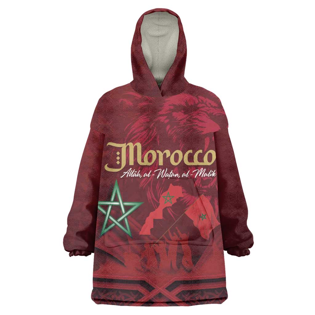 Happy Proclamation of Independence of Morocco Wearable Blanket Hoodie Barbary Lion's Roar - Fight for Free and Peace LT03