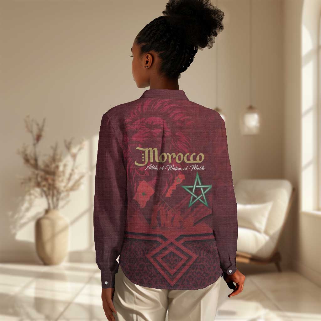 Happy Proclamation of Independence of Morocco Women Casual Shirt Barbary Lion's Roar - Fight for Free and Peace LT03