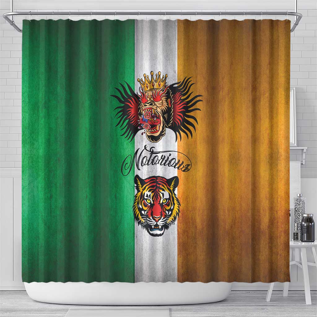 The Ireland - Notorious Shower Curtain Old School Tattoos Grunge Style LT03