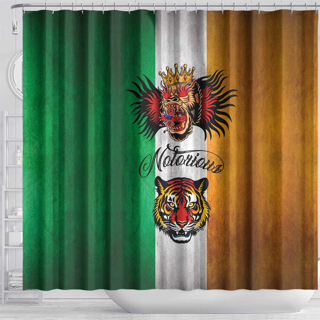The Ireland - Notorious Shower Curtain Old School Tattoos Grunge Style LT03
