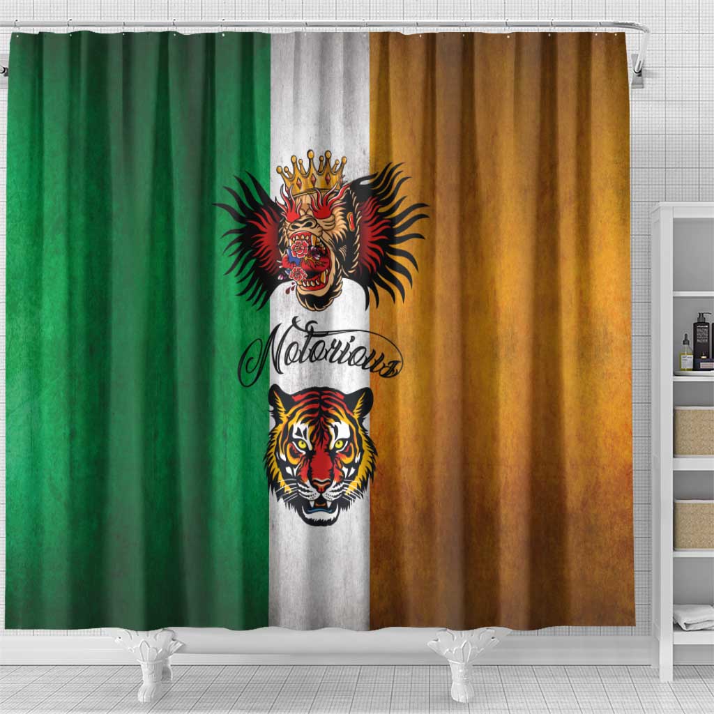The Ireland - Notorious Shower Curtain Old School Tattoos Grunge Style LT03