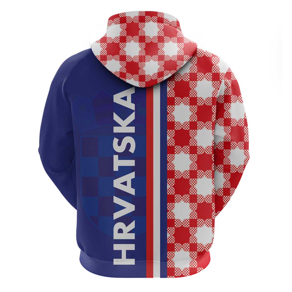 Croatia Hrvatska Checkerboard Half Style Hoodie LT03