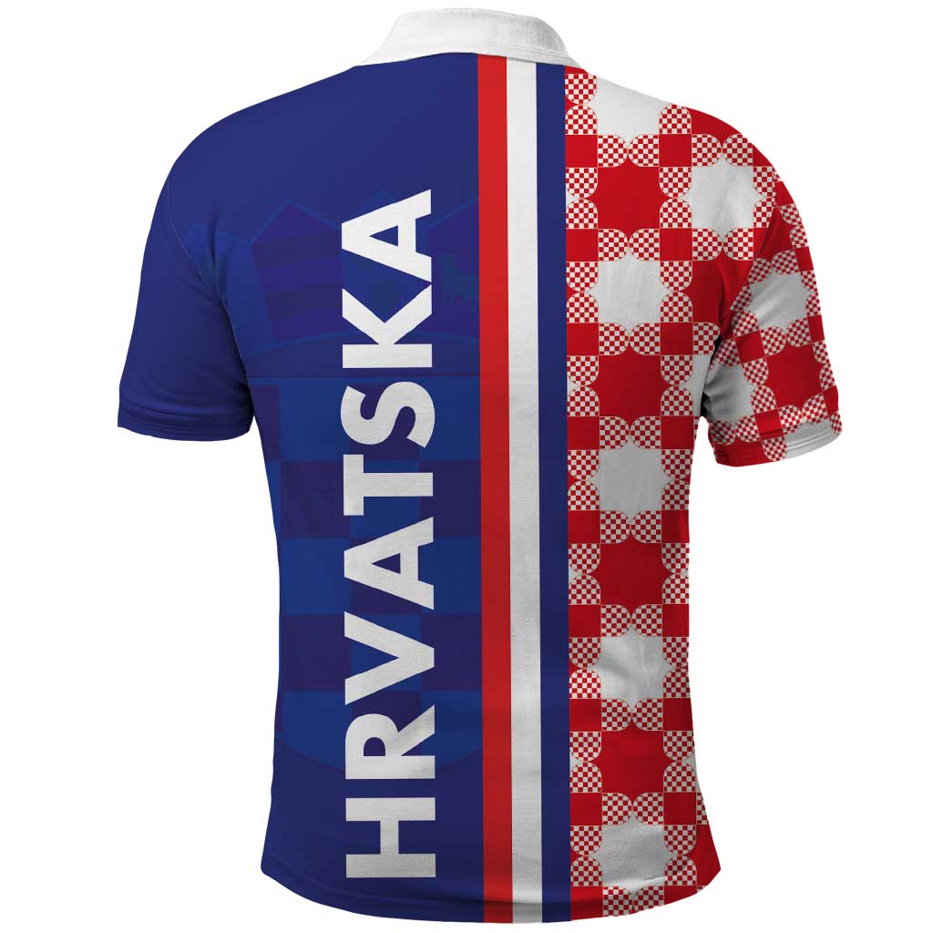 Croatia Hrvatska Checkerboard Half Style Polo Shirt LT03