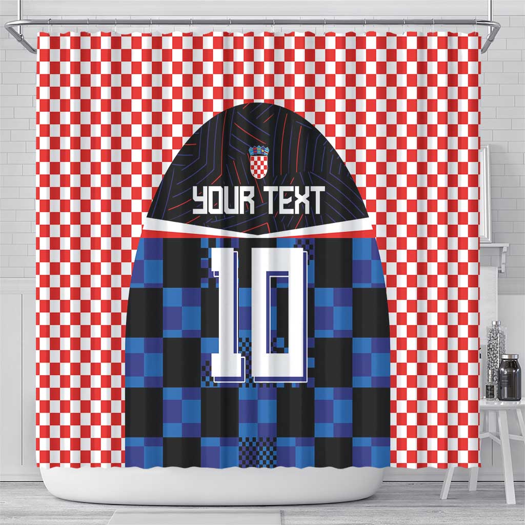 Custom Croatia Kockasti Football Jersey Shower Curtain LT03