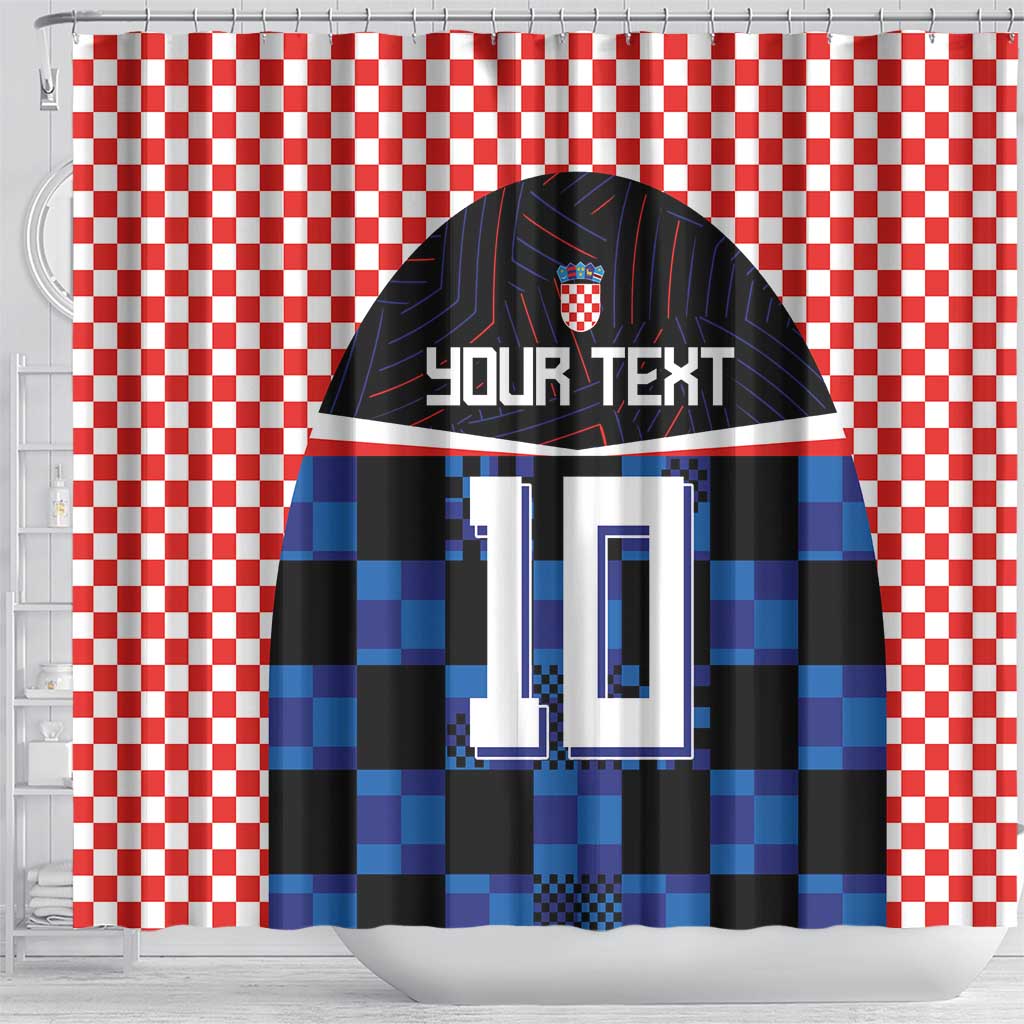 Custom Croatia Kockasti Football Jersey Shower Curtain LT03
