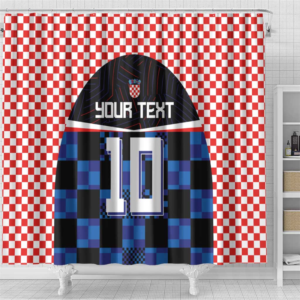 Custom Croatia Kockasti Football Jersey Shower Curtain LT03