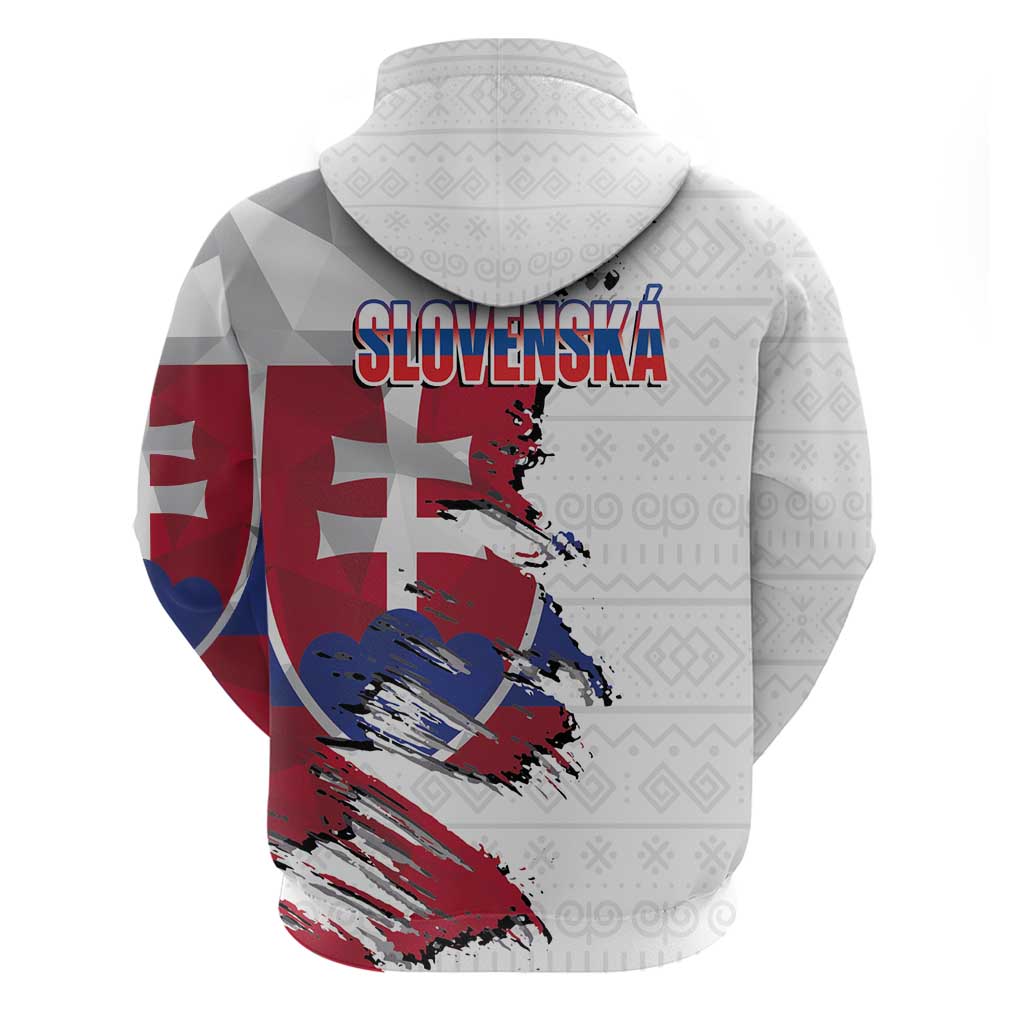 Slovakia Hoodie Flag Grunge Half Style with Slovak Pattern LT03