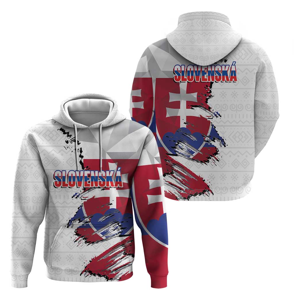 Slovakia Hoodie Flag Grunge Half Style with Slovak Pattern LT03