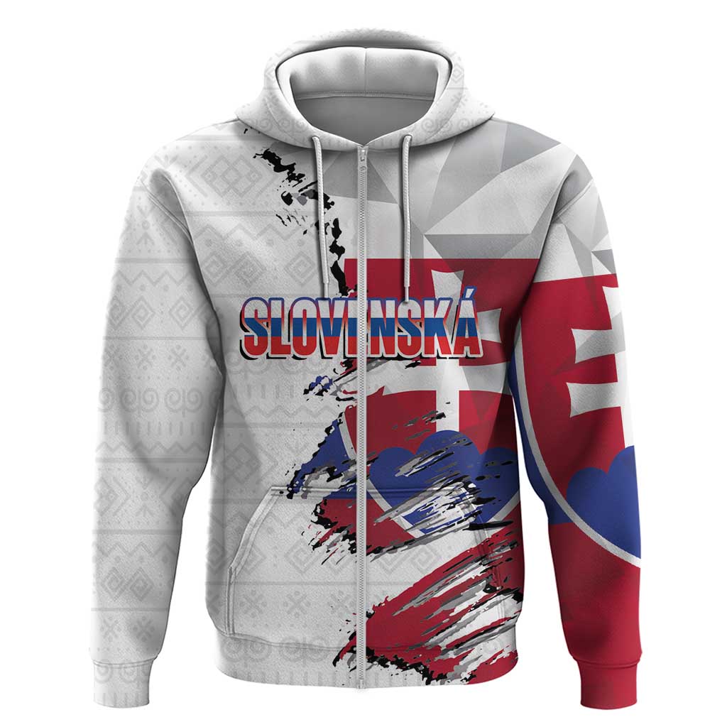 Slovakia Hoodie Flag Grunge Half Style with Slovak Pattern LT03