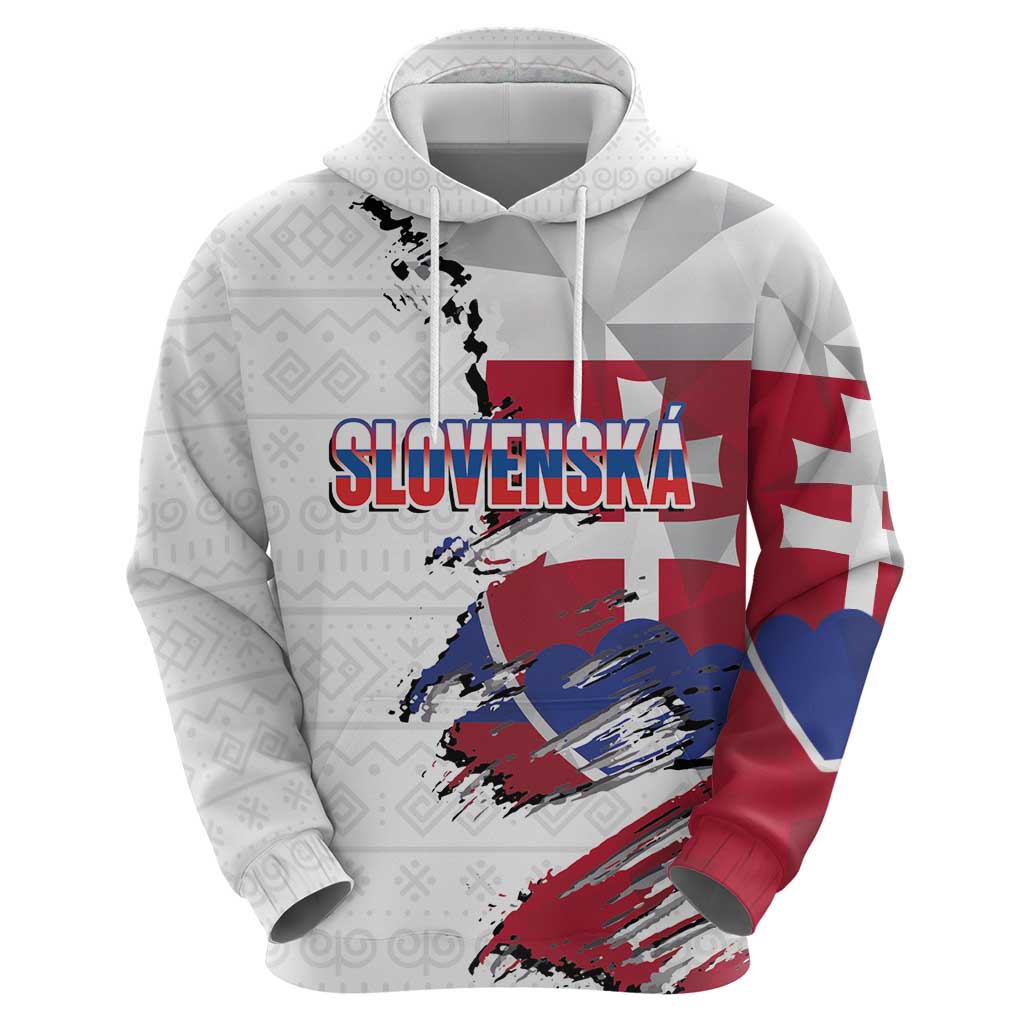 Slovakia Hoodie Flag Grunge Half Style with Slovak Pattern LT03