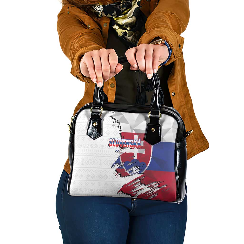 Slovakia Shoulder Handbag Flag Grunge Half Style with Slovak Pattern LT03