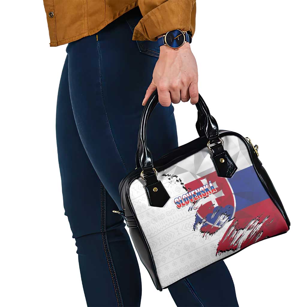 Slovakia Shoulder Handbag Flag Grunge Half Style with Slovak Pattern LT03