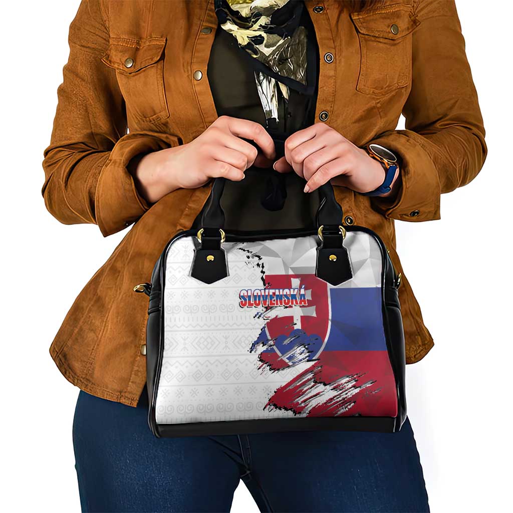 Slovakia Shoulder Handbag Flag Grunge Half Style with Slovak Pattern LT03