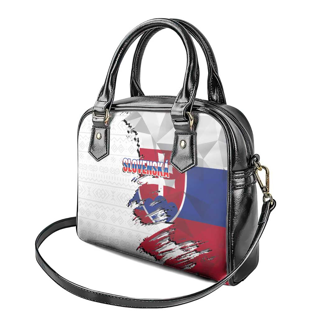 Slovakia Shoulder Handbag Flag Grunge Half Style with Slovak Pattern LT03