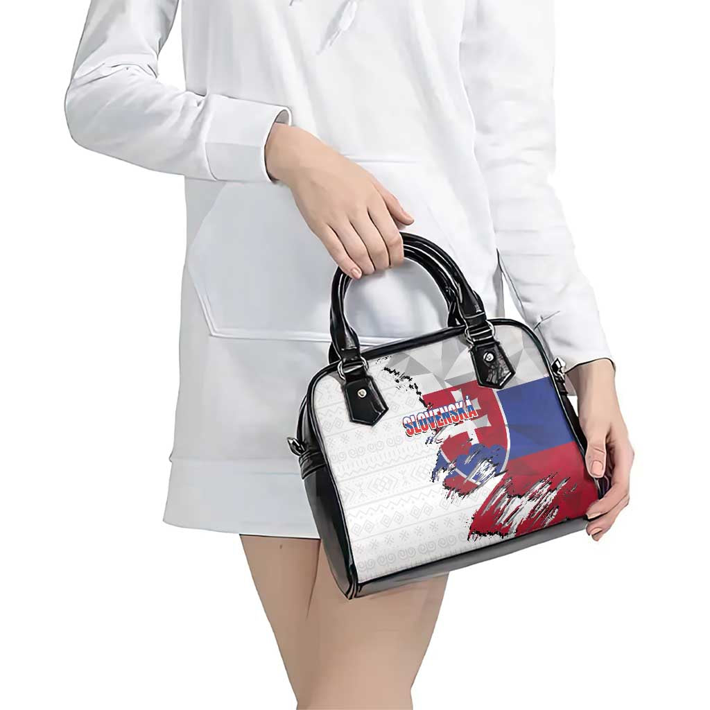 Slovakia Shoulder Handbag Flag Grunge Half Style with Slovak Pattern LT03